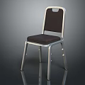 Modern Dining Chair With Metal Frame And Dark Padded Seat Backrest