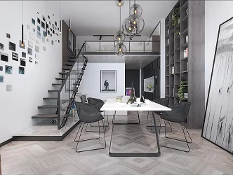 Single Apartment Loft Apartment Duplex Apartment Living Room Loft Apartment 3d model