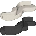 Modern Curved Sectional Sofa in Light and Dark Upholstered Designs