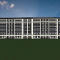 modern residential building multi-storey residence 3d model