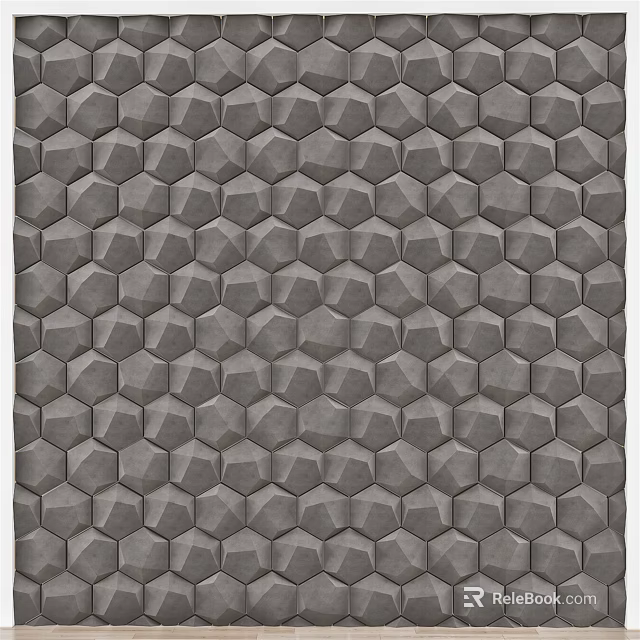 Modern Hexagonal Textured Wall For Bedroom Background 3d model 