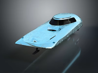 Modern Silver Streamlined Concept Craft With Sleek Surface Black Cockpit And Reflective Effect 3d model