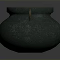 Artisan Crafted Ancient Bronze Sculptural Vessel With Textured Surface And Handle Design