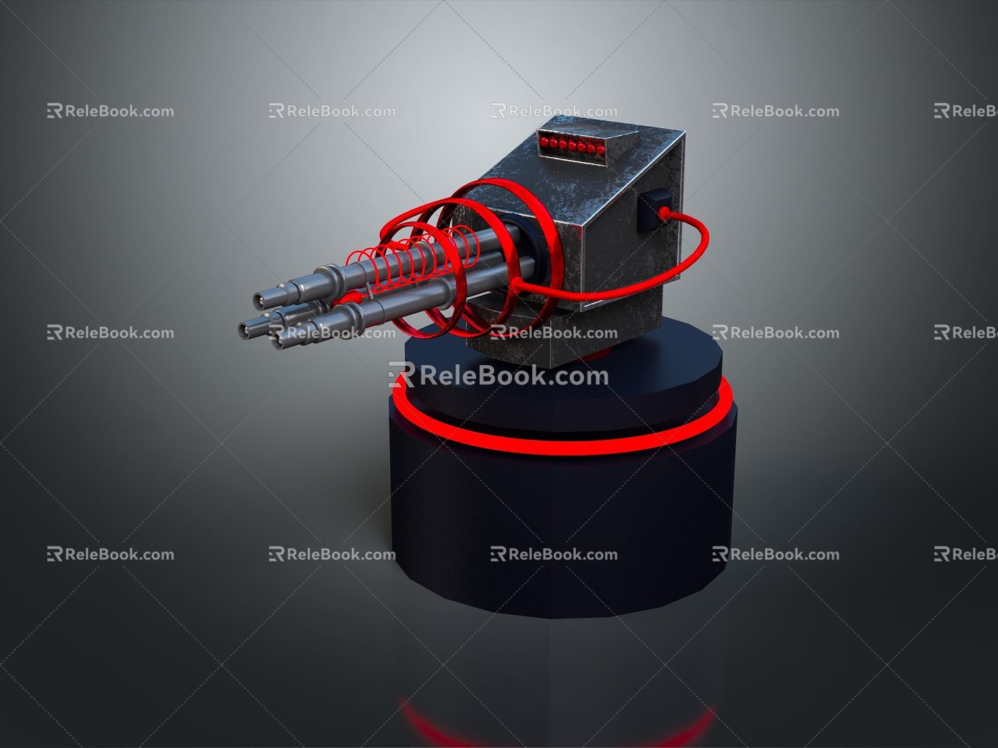 Modern laser tower turret turntable sci-fi tower defense model