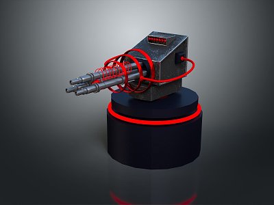 Modern laser tower turret turntable sci-fi tower defense model