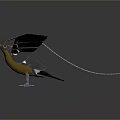 Blue Mechanical Bird With Detailed Feather Like Wings And Glowing Blue Lines