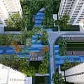 Modern Residential Landscape With Green Spaces Water Features And High Rise Buildings