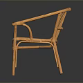 Rattan Furniture Chair With Woven Back Armrests And Casual Seating Design
