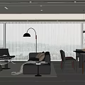 Modern Living Dining Room Interior With Sofa Coffee Table Dining Table Chairs And Pendant Light 3d model