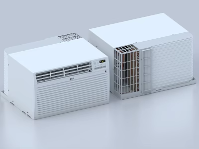 White Window Air Conditioners Modern Household Cooling Appliances For Home 3d model