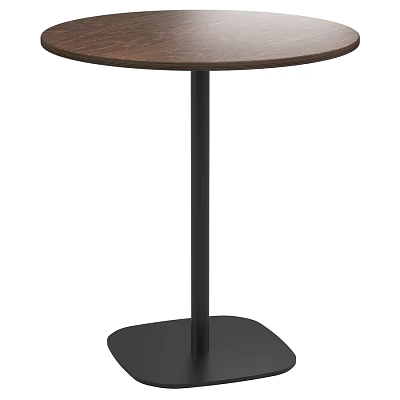 Modern Minimalist Dining Table With Wooden Top And Black Base 3d model