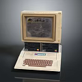 Classic Vintage Computer With CRT Monitor Keyboard And Retro Design Features