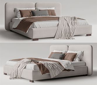 Minotti double bed 3d model