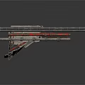 Industrial Mechanical Component With Worn Metal Frame Red Pipes And Gray Panels