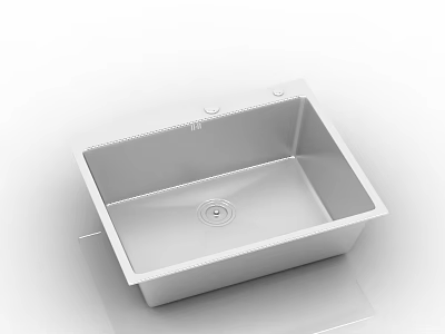 Stainless Steel Single Bowl Kitchen Sink With Sleek Surface And Drainage Hole 3d model