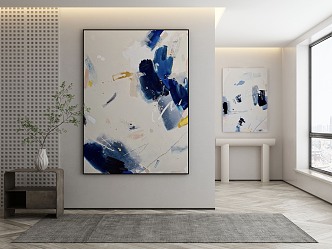 Modern abstract painting decorative painting 3d model