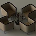 Modern Beige Leisure Chairs With Dark Borders Around Round Glass Coffee Table