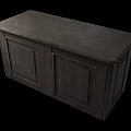 Sturdy Dark Wooden Desk With Three Drawers And Simple Design