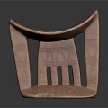 Traditional Ethnic Wooden Stool Furniture With Curved Seat And Intricate Carved Patterns