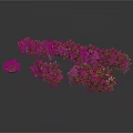 Decorative Plants With Pink Yellow Flowers And Green Leaves In Ball Garland Shapes