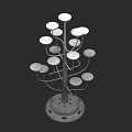 Multi Tiered Metal Candelabra With Multiple Candle Plates And Decorative Base 3d model