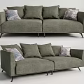 modern double sofa double fabric sofa 3d model