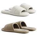 Beige and Brown Soft Warm Plush Slippers Comfortable Indoor Home Wear
