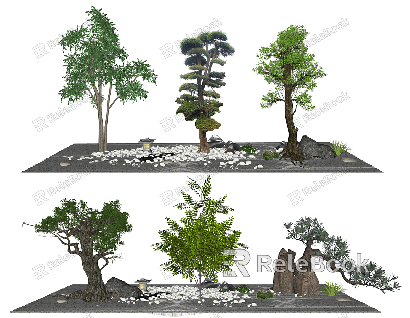 modern tree landscape tree arbor model