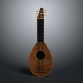 Classic Wooden Lute Instrument With Pear Shaped Body And Decorative Soundhole