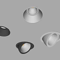 Modern Black And White Recessed Downlights With Warm Ceiling Mounted Spotlights