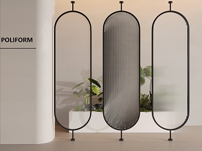 Changhong glass partition screen frosted glass partition 3d model