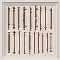 Brass Door Handles With Various Designs For Modern Luxury Interior Displayed On Wall