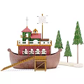 Modern Amusement Equipment Pirate Ship Toy 3d model
