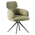 Modern Fabric Upholstered Swivel Single Chair With Padded Headrest And Stable Sleek Metal Star Base