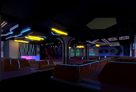 Postmodern Bar Night Bar Ballroom 3d model