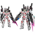 White Red Mecha Robot Models With Detailed Mechanical Design And Multiple Weapons 3d model