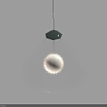 Modern Transparent Chandelier With Dark Green Top Cover Honeycomb Textured Lampshade And Light Blue Background