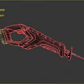 Black Red Electric Reciprocating Saw With Ergonomic Handle And Sharp Blade