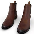 Brown Leather Chelsea Boots With Black Elastic Side Panels And Classic Design