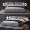 Modern Double Bed Design With Soft Mattress Bedside Lamps And Side Tables