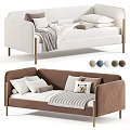 Modern Comfortable Sofa Bed With Pillows Blanket And Multi Color Options 3d model