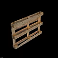 Rustic Vintage Wooden Pallets Structure With Weathered Planks And Blocks 3d model