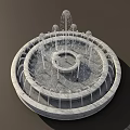 Decorative Outdoor Garden Ornament Circular Fountain With Multiple Water Jets And Concrete Base