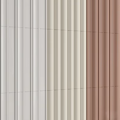 Stylish Vertical Striped Decorative Panels In Neutral Colors For Home Interior Design 3d model