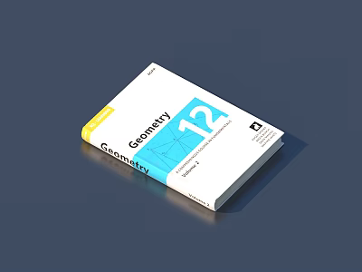 Geometry Textbook With 12th Edition Cover Featuring Blue And Yellow Geometric Patterns 3d model