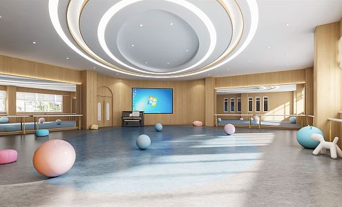 Modern Dance Room Sound and Body Classroom 3d model