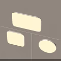 Modern LED Ceiling Lights Featuring Square Rectangular And Round Shapes For Home 3d model