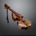 Unique Red Violin Shaped Household Item With Decorative Patterns And White Base