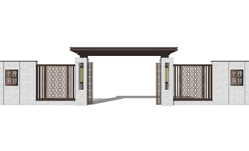 new chinese style gate 3d model