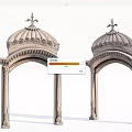 Classical Stone Door Arches With Decorative Dome Top And Ornate Columns